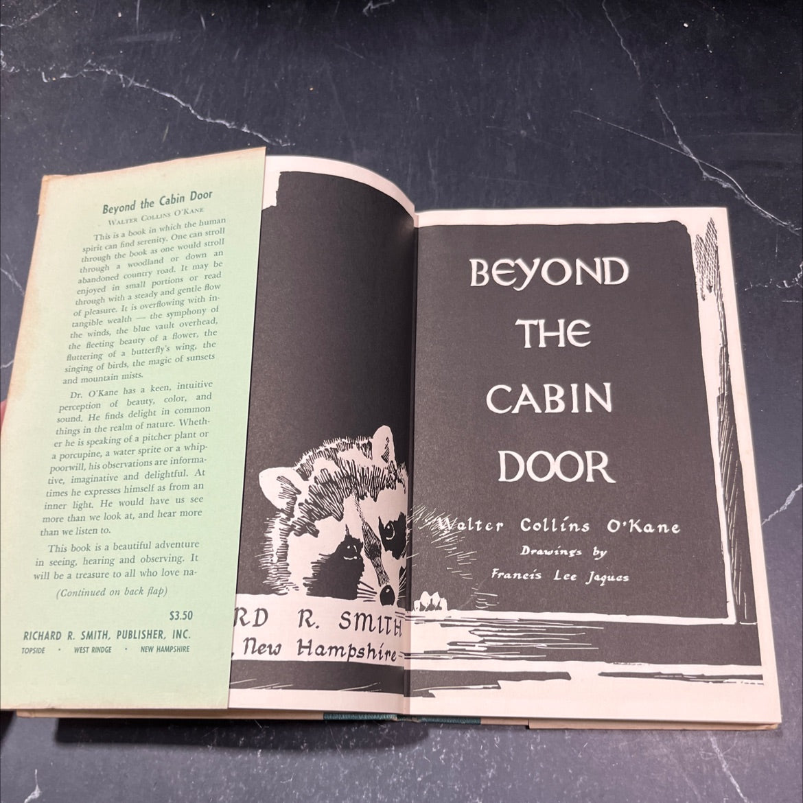 SIGNED beyond the cabin door book, by walter collins o'kane, 1957 Hardcover, First Edition, Vintage image 2