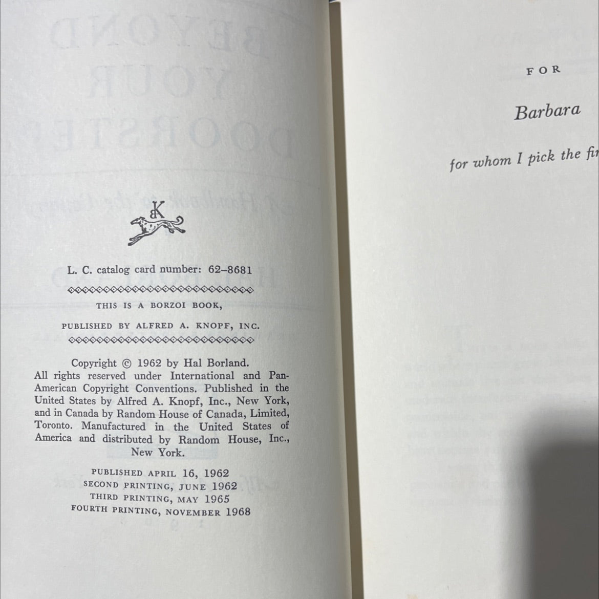 beyond your doorstep a handbook to the country book, by hal borland, 1968 Hardcover image 3