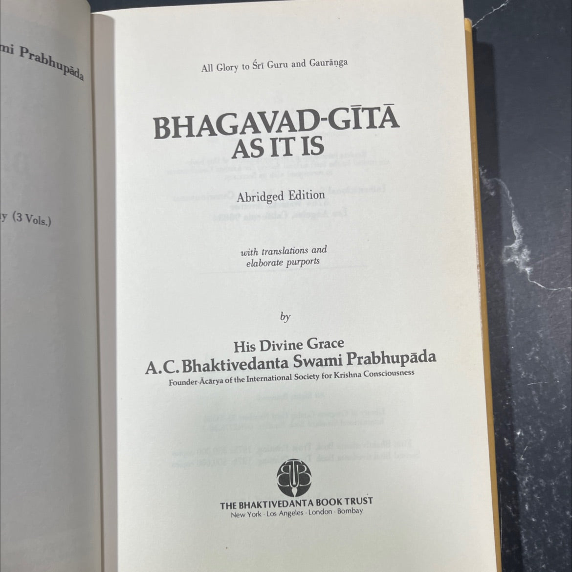 bhagavad-gītā as it is book, by A.C. Bhaktivedanta Swami Prabhupada, 1972 Hardcover image 2