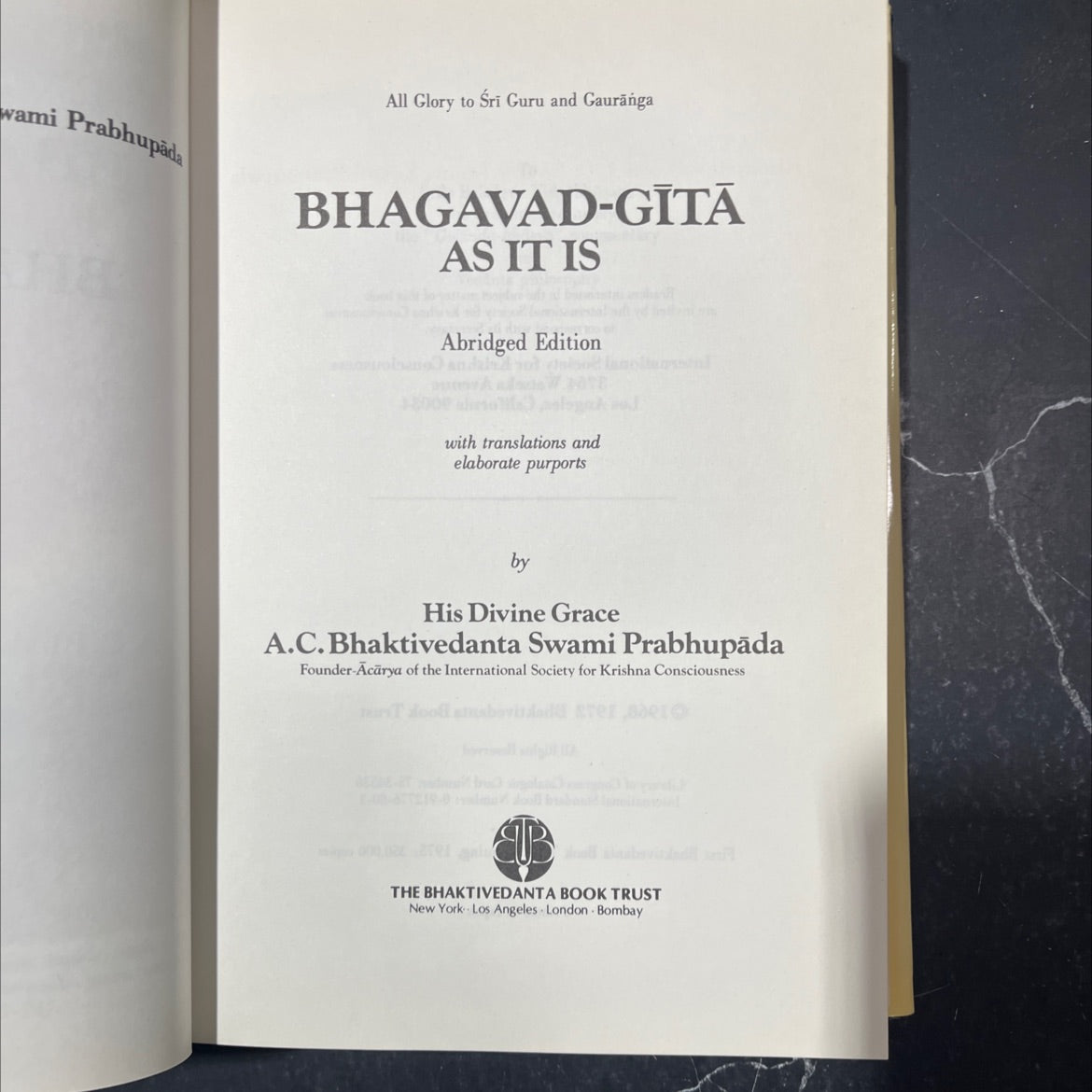 bhagavad-gītā as it is book, by A.C. Bhaktivedanta Swami Prabhupada, 1972 Hardcover image 2