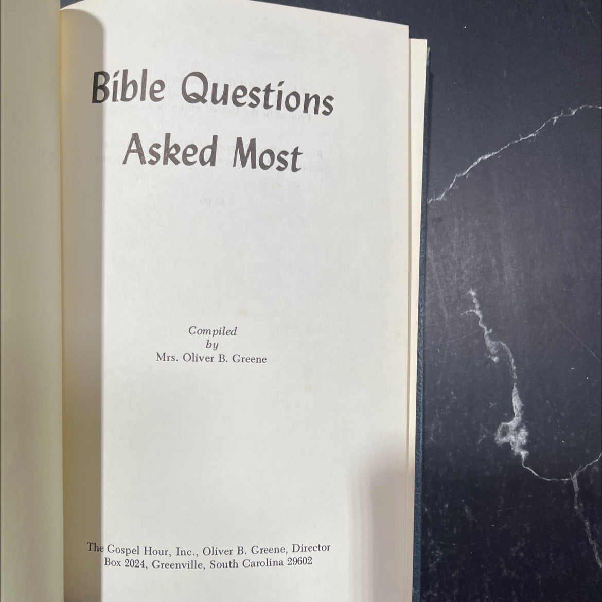 bible questions asked most book, by oliver b. greene, 1970 Hardcover image 2
