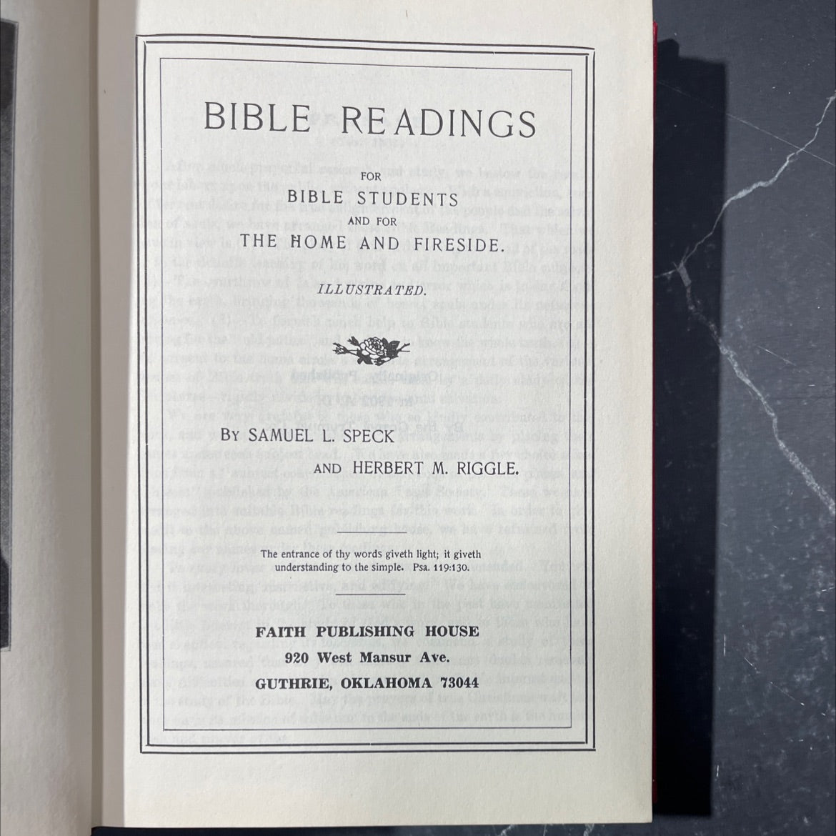 bible readings for bible students and for the home and fireside illustrated book, by samuel l. speck and herbert m. image 2