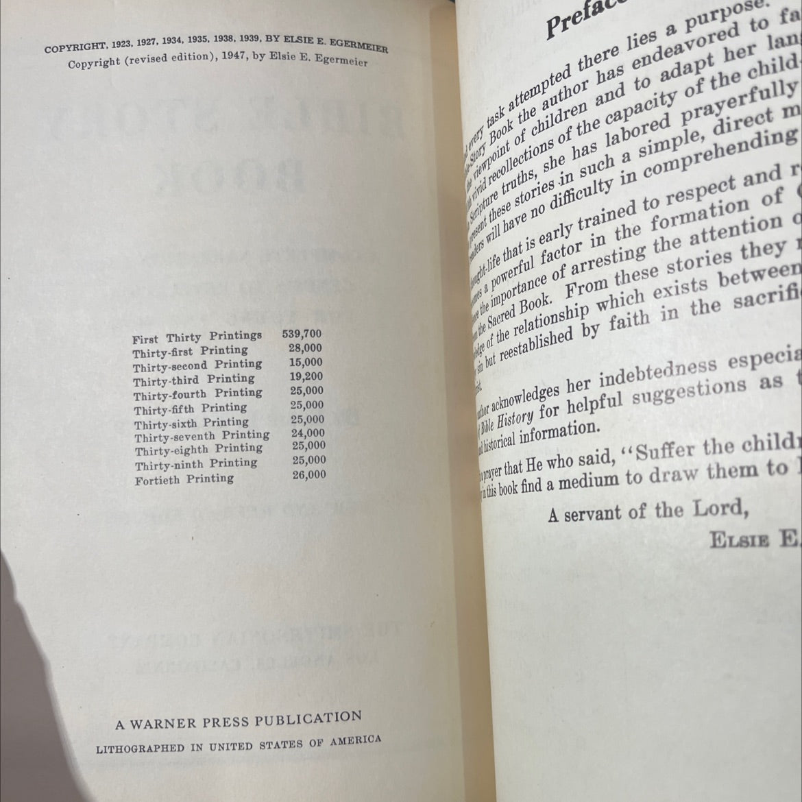 bible story book a complete narration from genesis to revelation for young and old book, by elsie e. egermeier, 1947 image 3