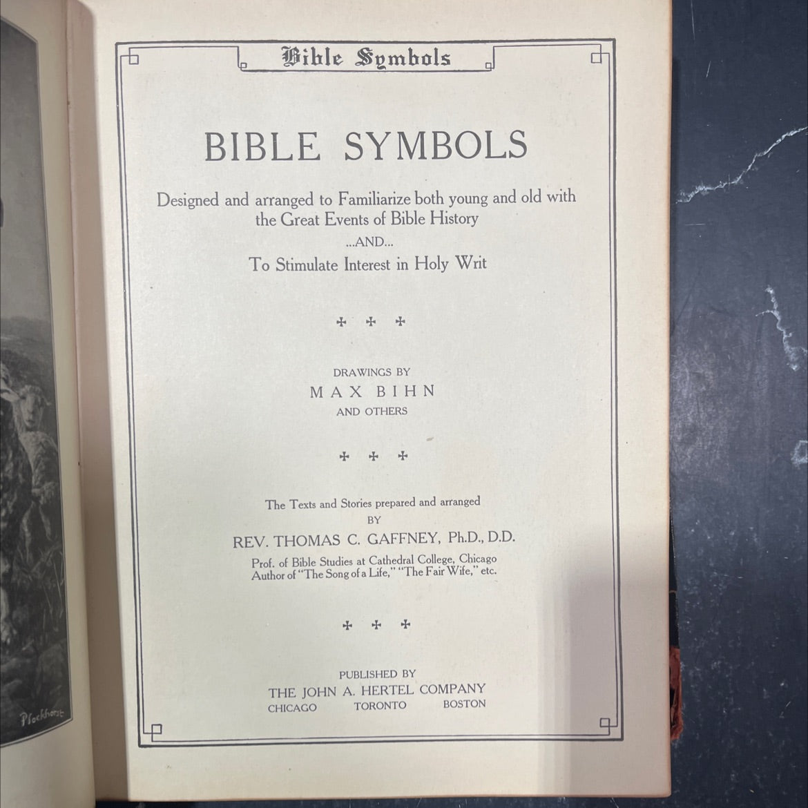 bible symbols book, by rev. thomas c. gaffney, 1910 Leather image 2