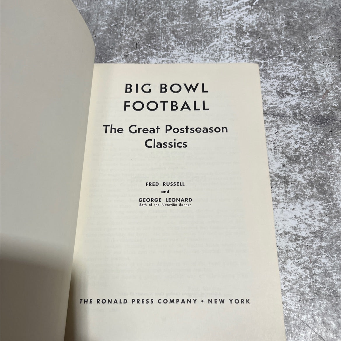 big bowl football the great postseason classics book, by fred russell and george leonard, 1963 Hardcover image 2