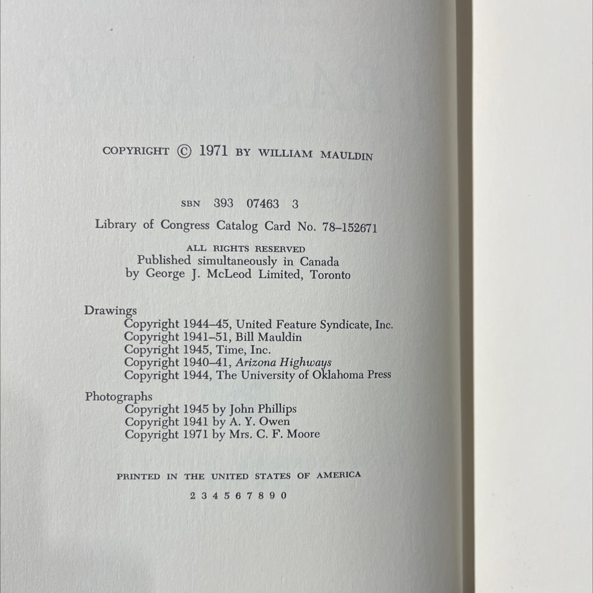 bill mauldin the brass ring book, by william mauldin, 1971 Hardcover image 3