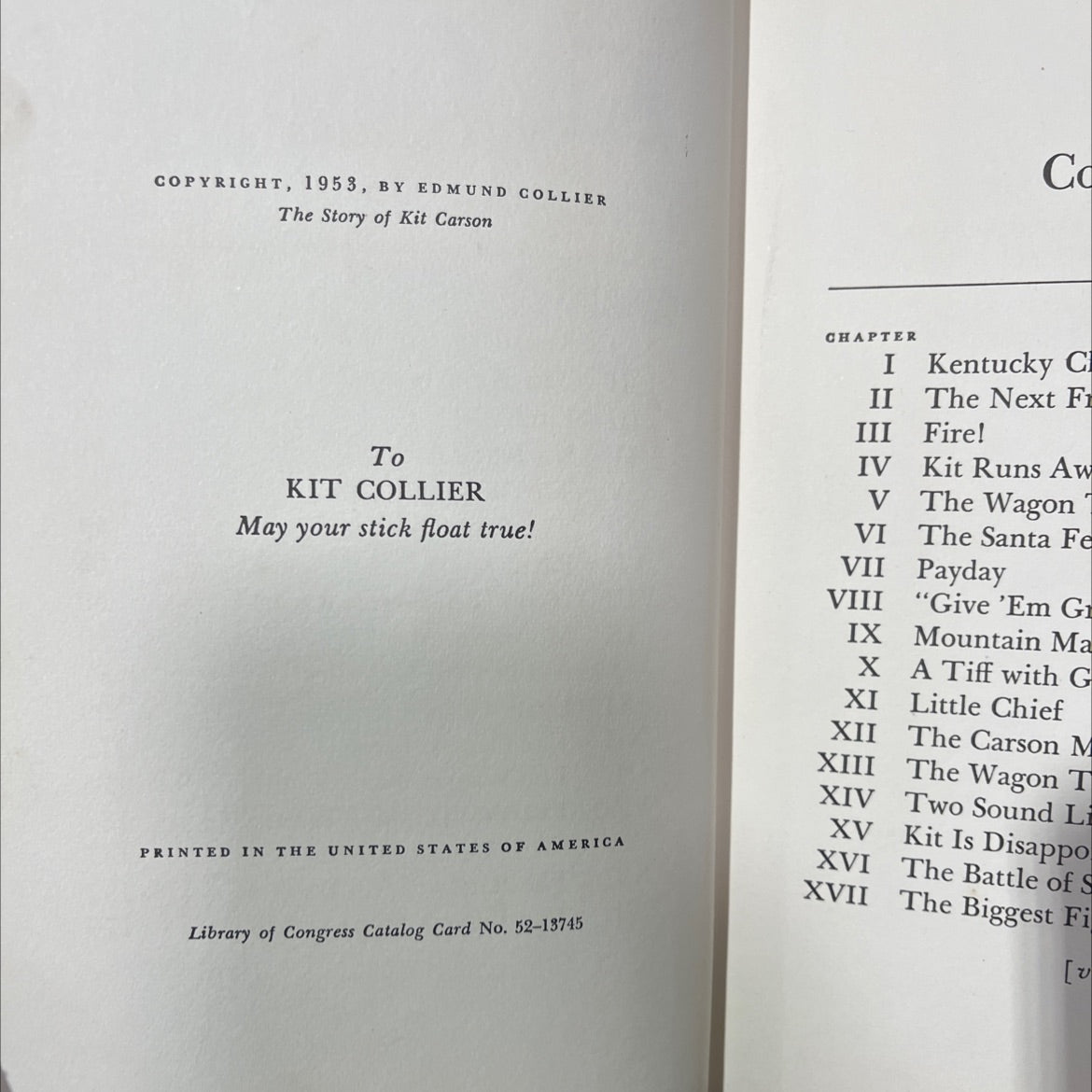 bill merry xmas the story of dad kit carson book, by edmund collier, 1953 Hardcover image 3