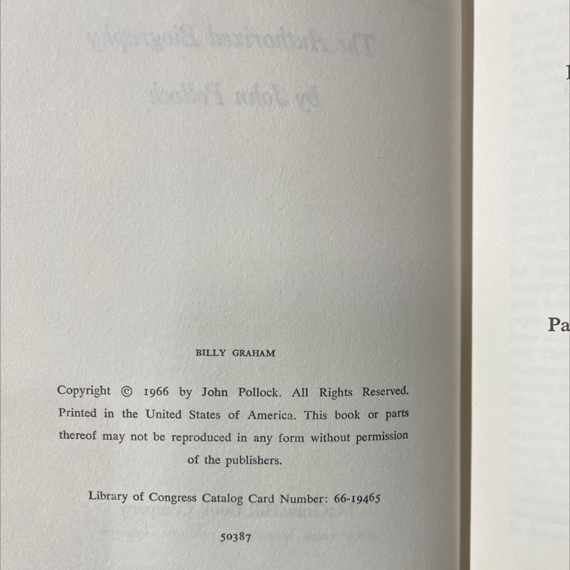 billy graham the authorized biography book, by John Pollock, 1966 Hardcover image 3