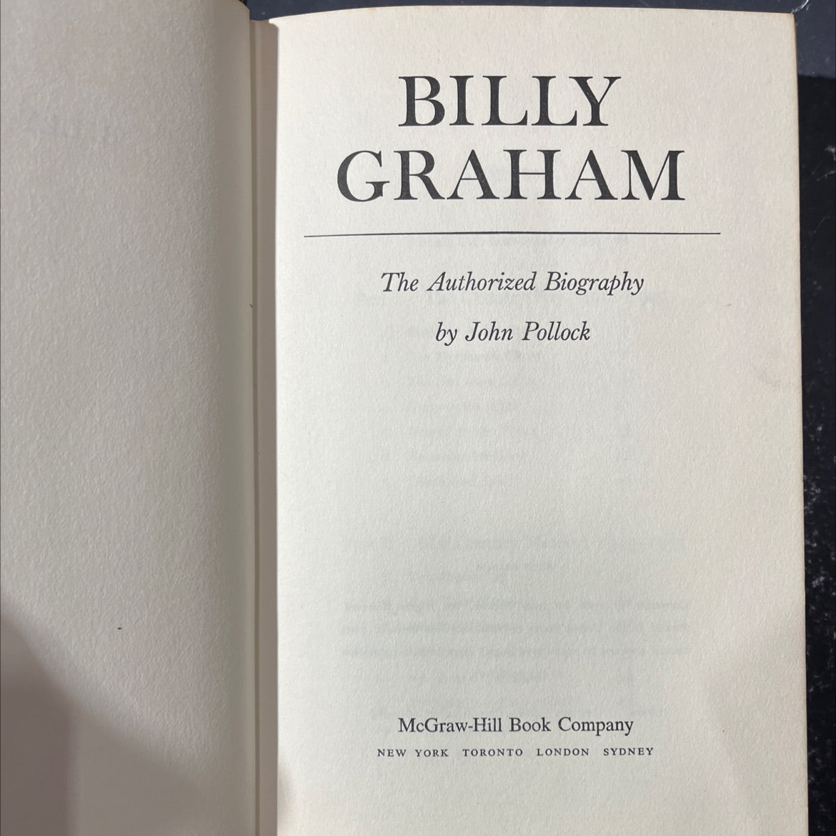 billy graham the authorized biography book, by John Pollock, 1966 Hardcover image 2