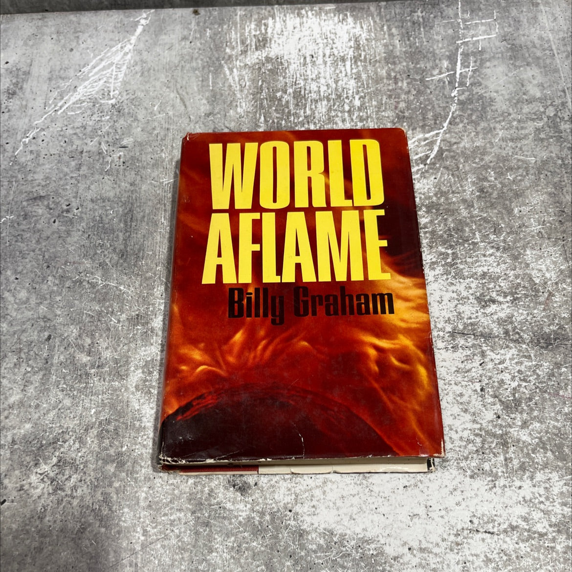 billy graham world aflame book, by billy graham, 1965 Hardcover image 1