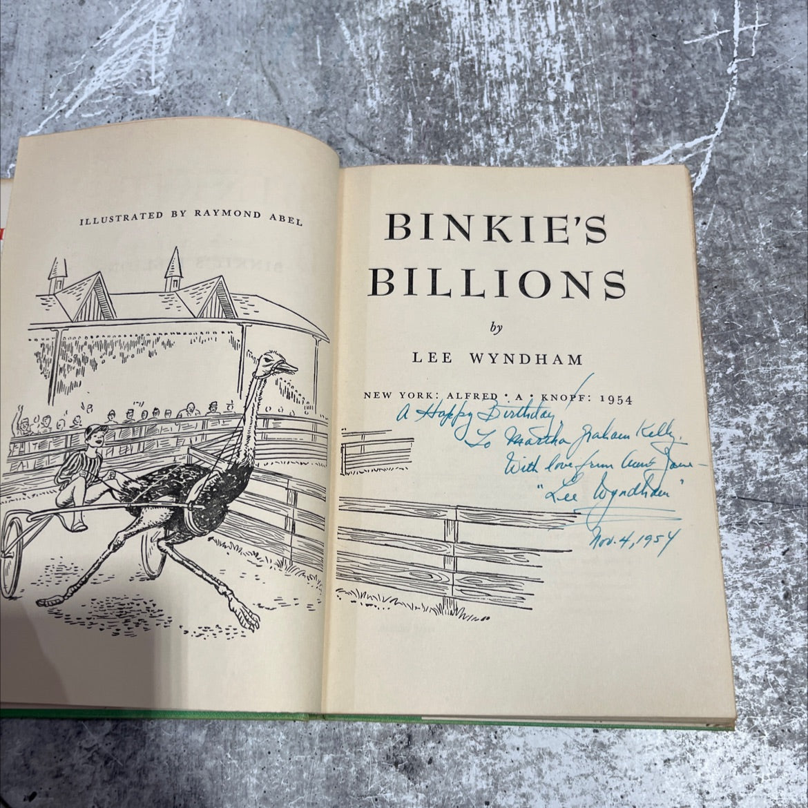 SIGNED binkie's billions book, by lee wyndham, 1954 Hardcover, First Edition, Vintage image 2