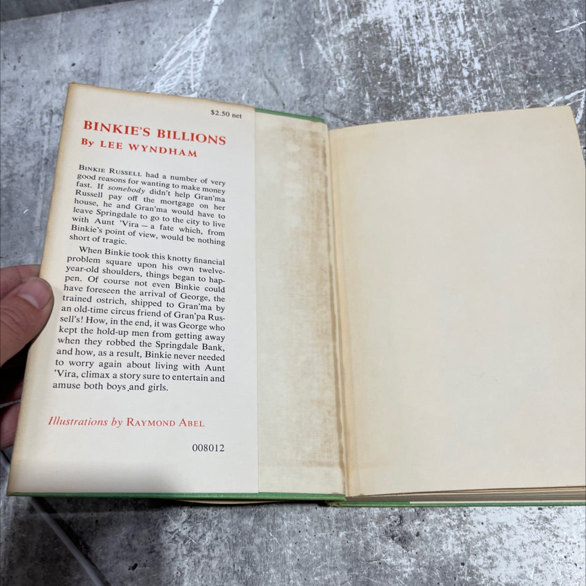 SIGNED binkie's billions book, by lee wyndham, 1954 Hardcover, First Edition, Vintage image 4