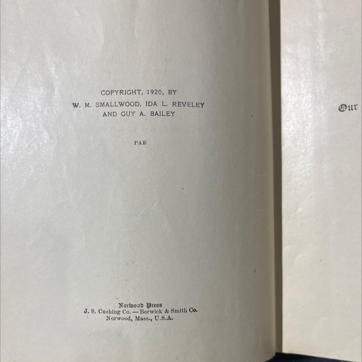 biology for high schools book, by W. M. Smallwood, Ida L. Reveley, Guy A. Bailey, 1920 Hardcover image 3