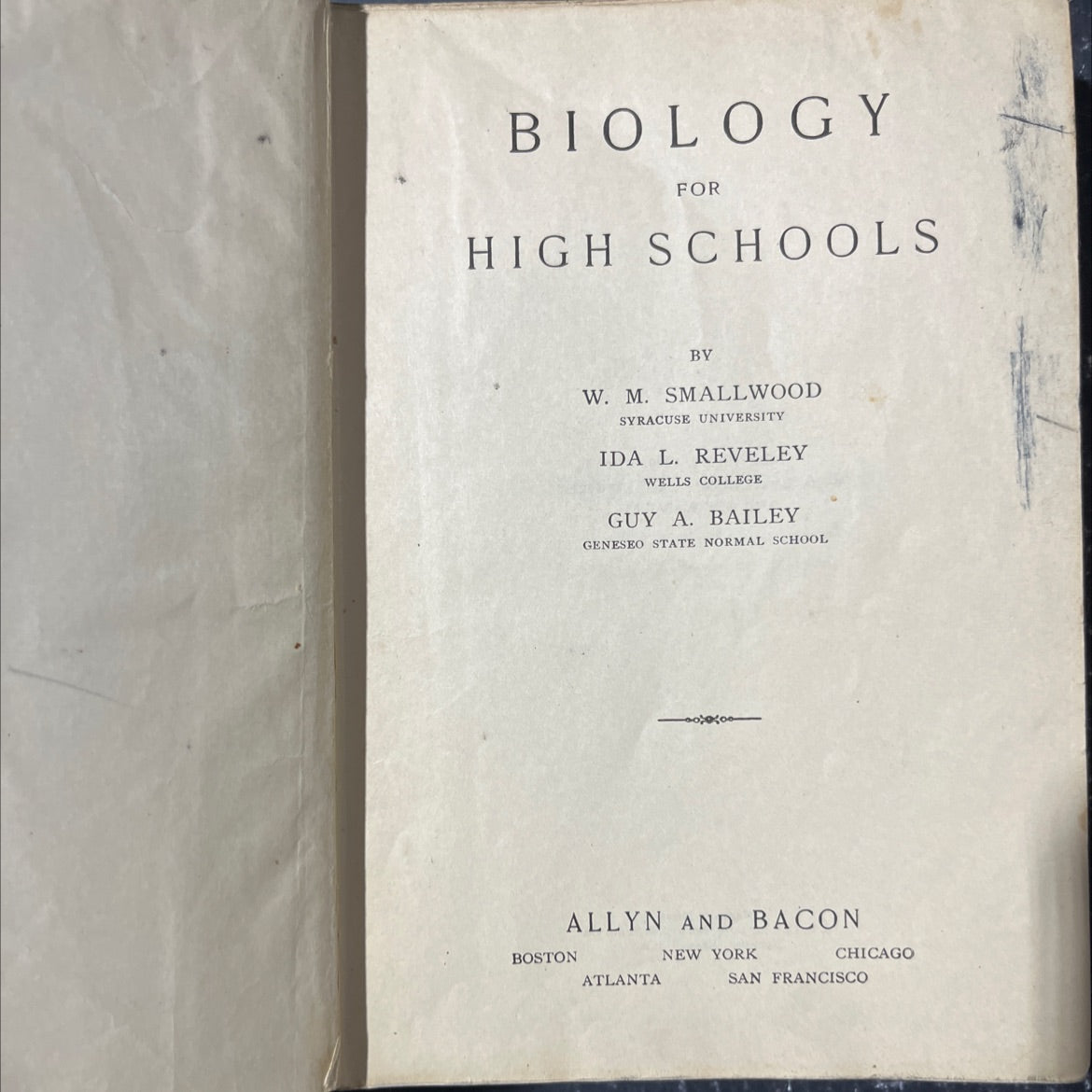biology for high schools book, by W. M. Smallwood, Ida L. Reveley, Guy A. Bailey, 1920 Hardcover image 2