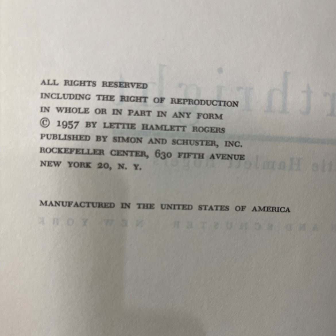 birthright book, by lettie hamlett rogers, 1957 Hardcover image 3