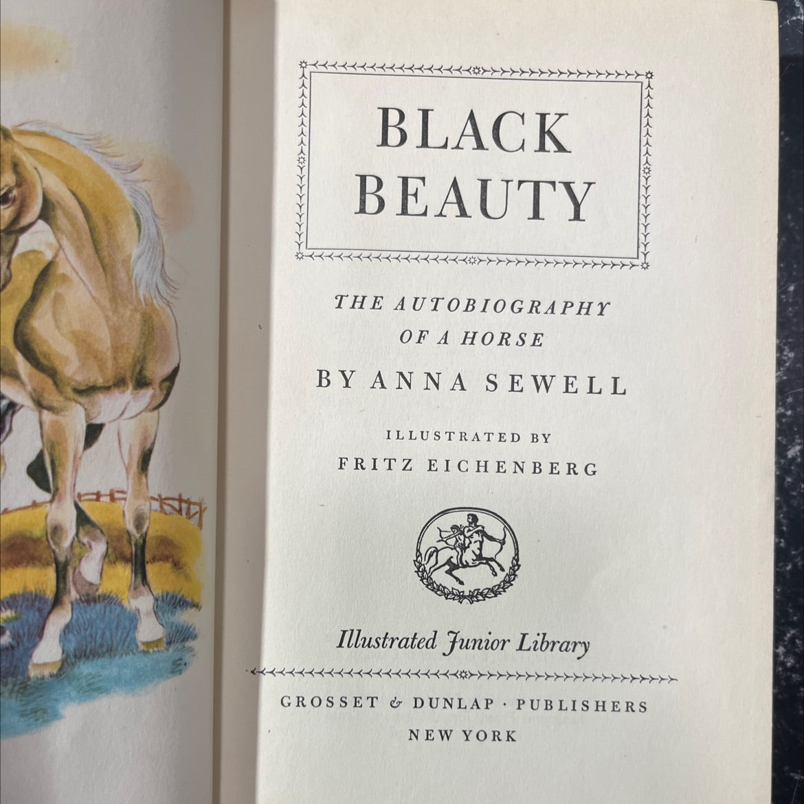 black beauty the autobiography of a horse book, by anna sewell, 1945 Hardcover image 2