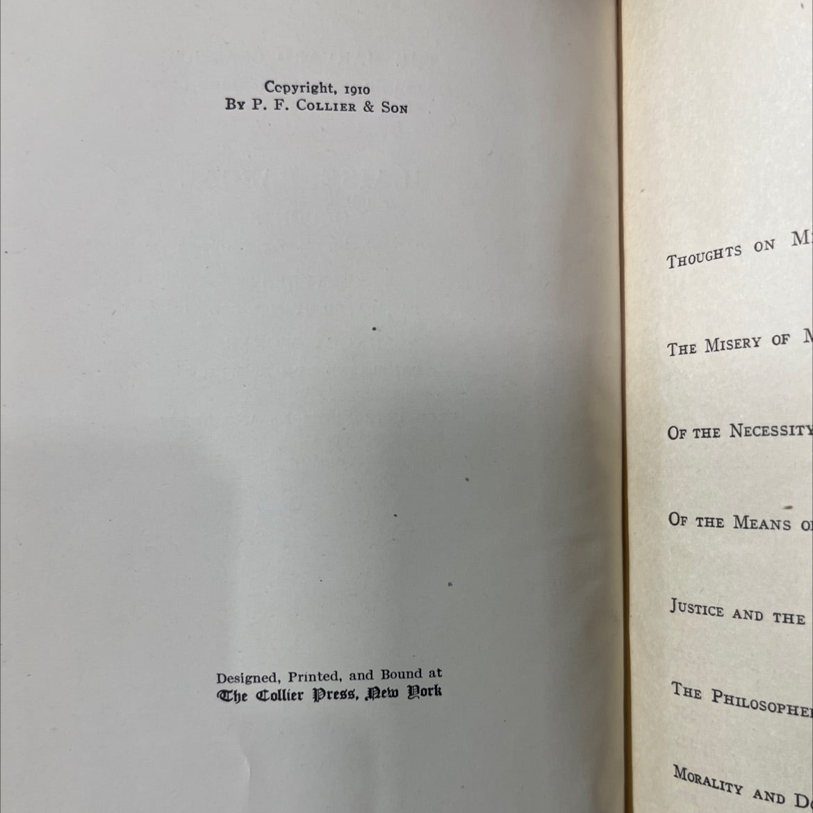 blaise pascal thoughts book, by blaise pascal, 1910 Hardcover image 3