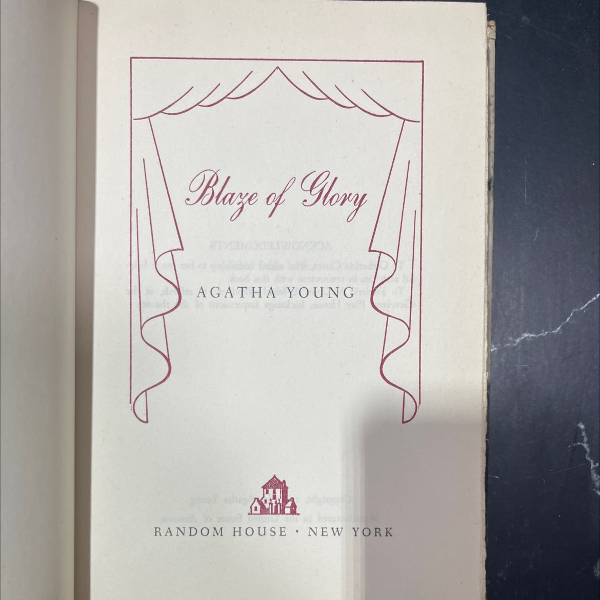 blaze of glory book, by agatha young, 1950 Hardcover image 2