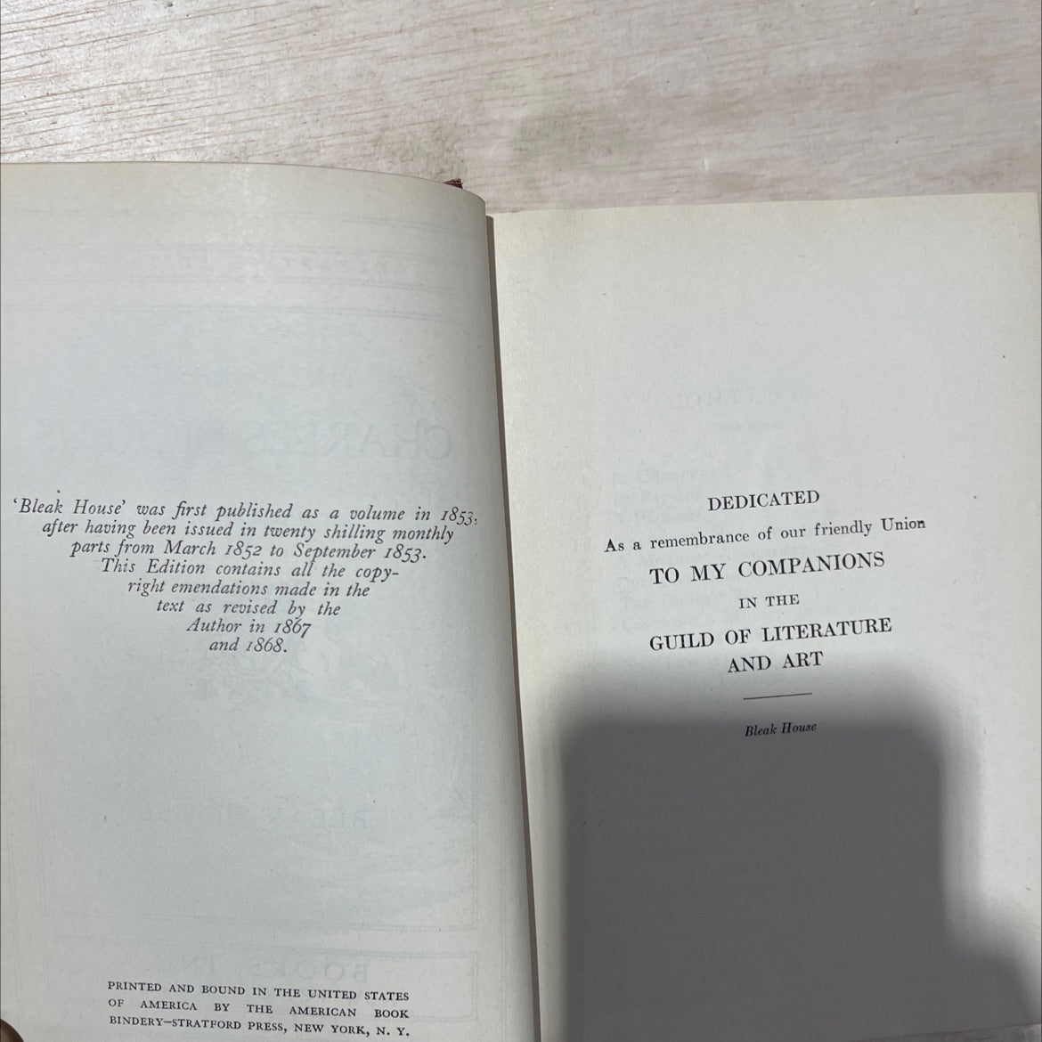 bleak house book, by charles dickens, 1868 Hardcover, Antique image 3