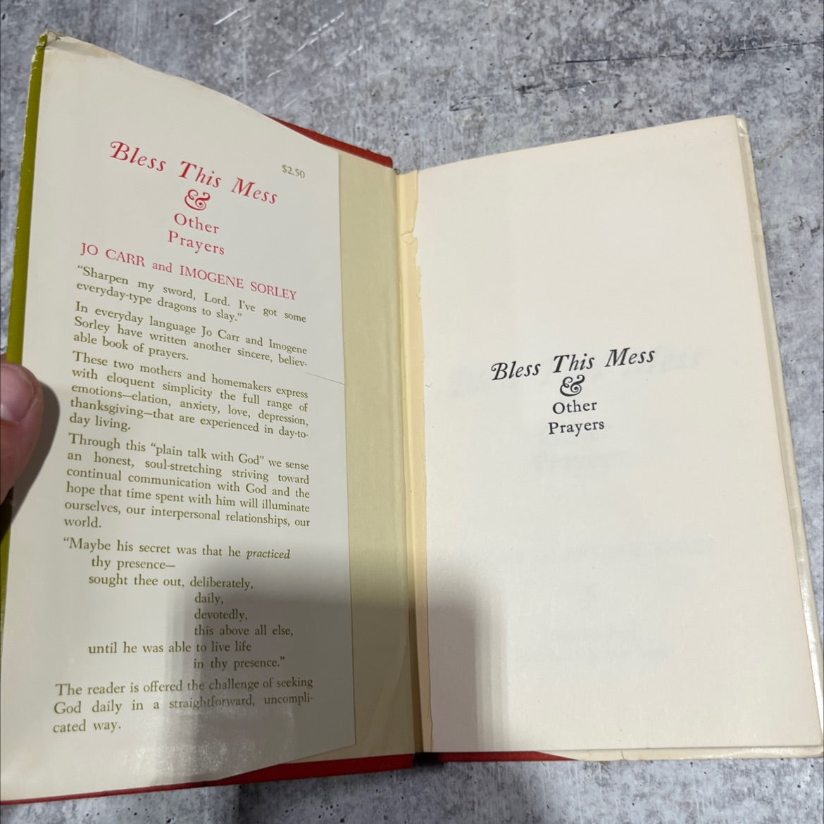 bless this mess & other prayers book, by jo carr and imogene sorley, 1969 Hardcover image 4