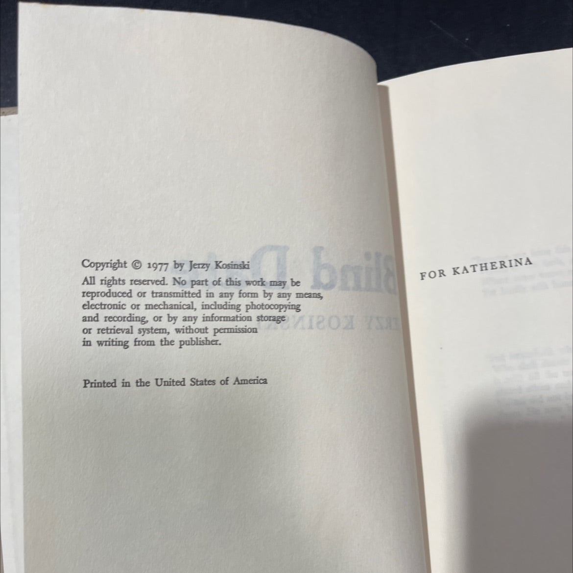 blind date book, by jerzy kosinski, 2005 Hardcover image 3