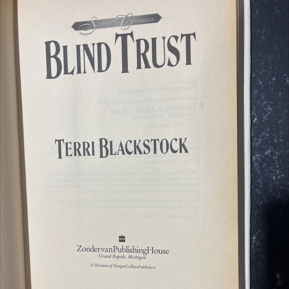 blind trust book, by terri blackstock, 1997 Hardcover image 2