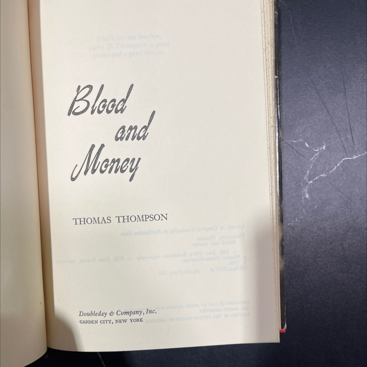 blood and money book, by thomas thompson, 1976 Hardcover, Vintage image 2