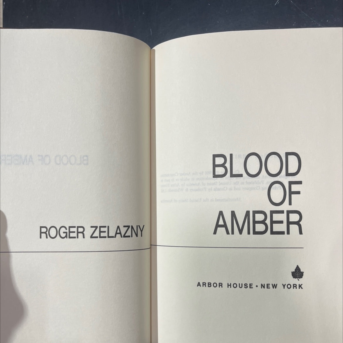 blood of amber book, by roger zelazny, 1986 Hardcover image 2