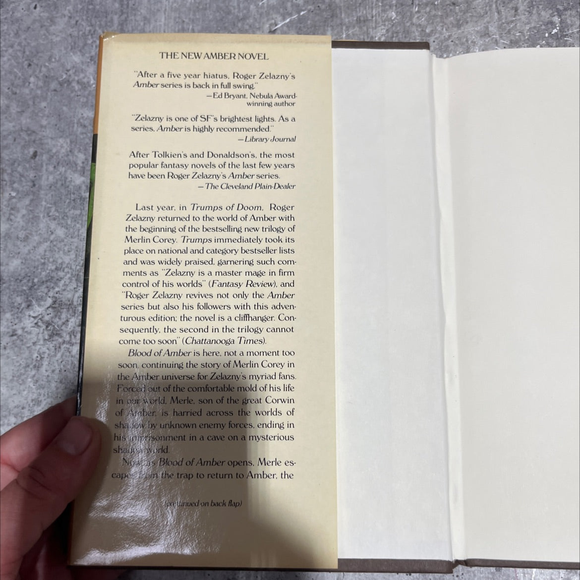 blood of amber book, by roger zelazny, 1986 Hardcover image 4