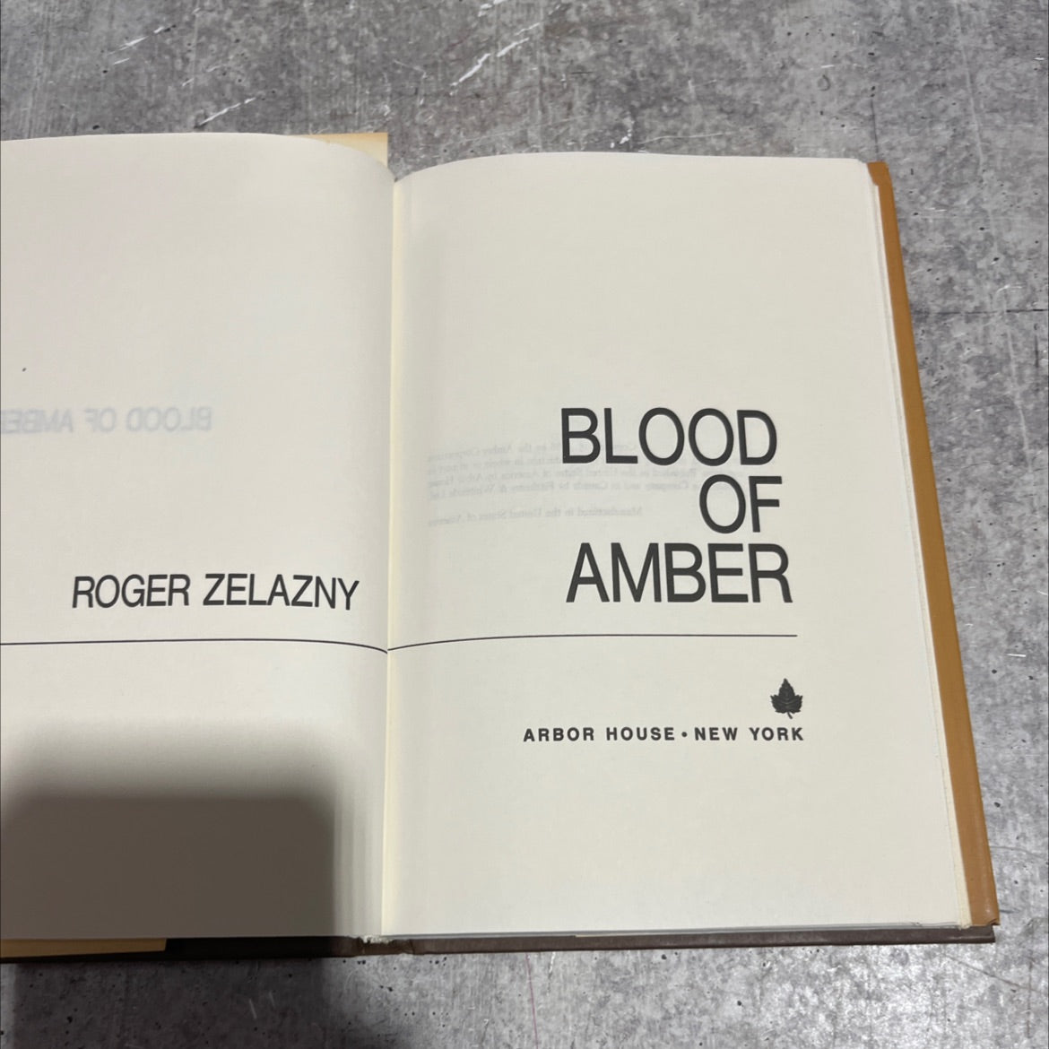 blood of amber book, by roger zelazny, 1986 Hardcover image 2