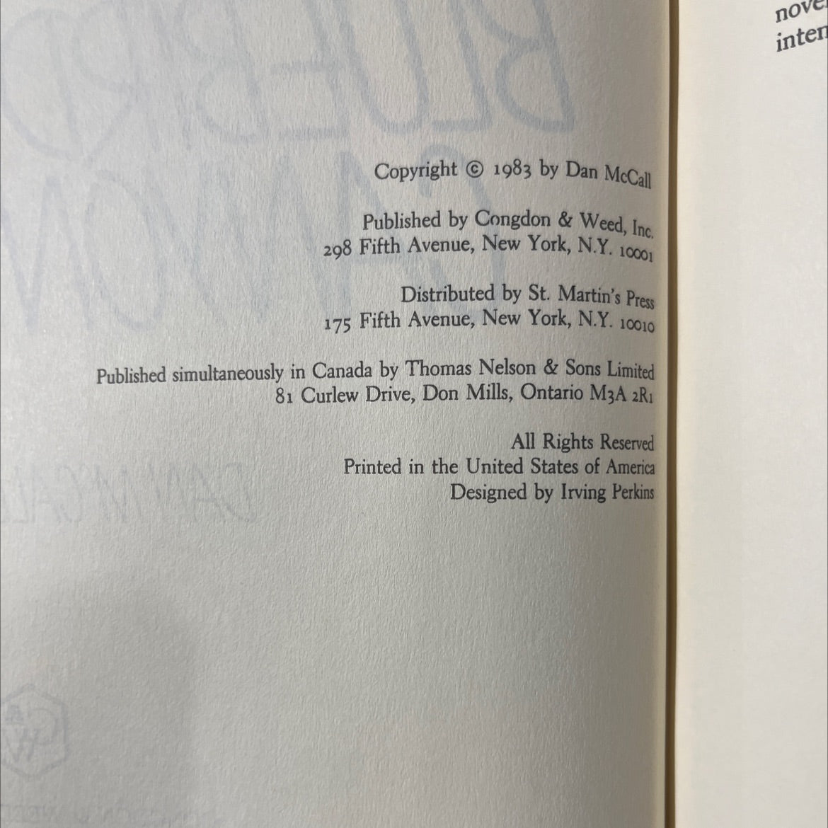 bluebird canyon book, by dan mccall, 1983 Hardcover image 3