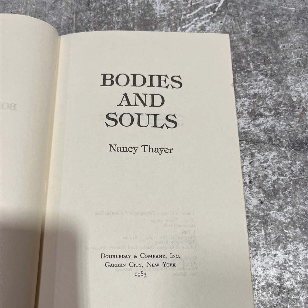 bodies and souls book, by Nancy Thayer, 1983 Hardcover image 2