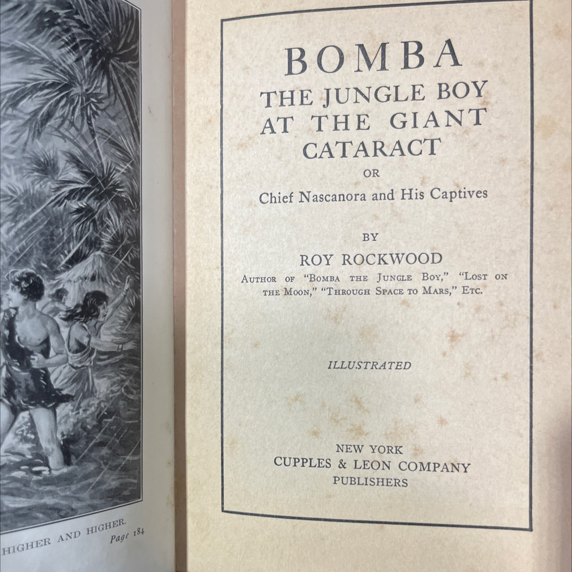 bomba the jungle boy at the giant cataract or chief nascanora and his captives book, by roy rockwood, 1926 Hardcover image 2