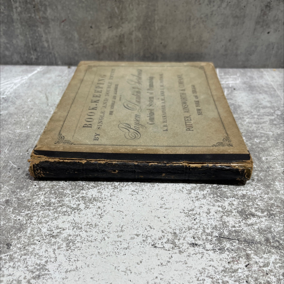 book-keeping, by single and double entry book, by l. b. hanaford, a. m., and j. w. payson, 1859 Leather image 4