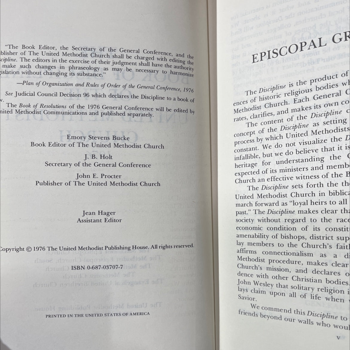 book of discipline of the united methodist church book, by unknown, 1976 Hardcover image 3