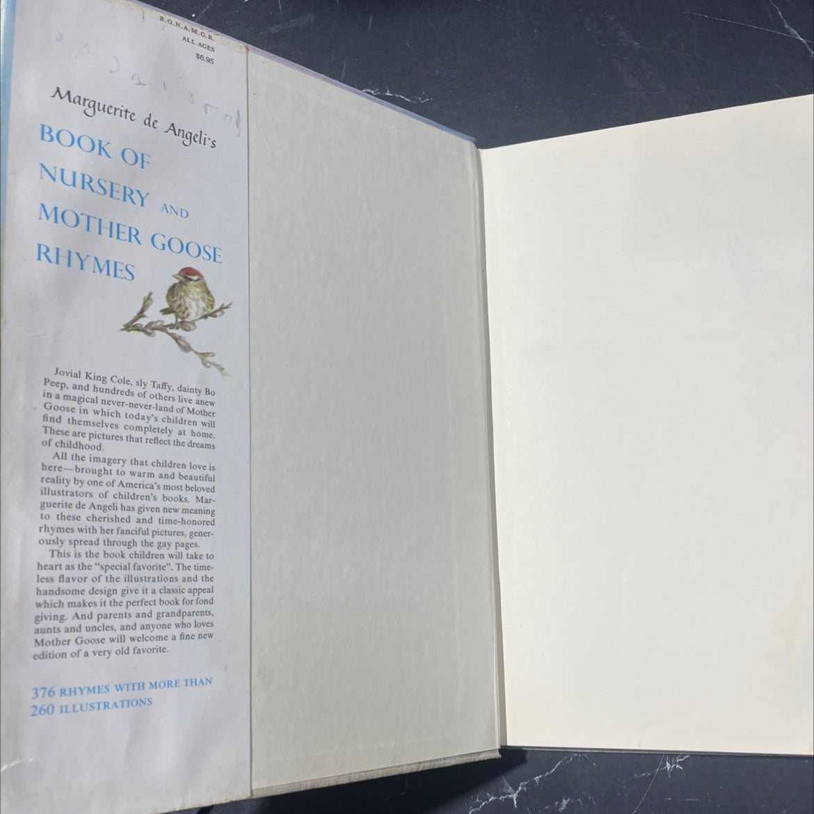 book of nursery and mother goose rhymes book, by Marguerite de Angeli, 1954 Hardcover image 4