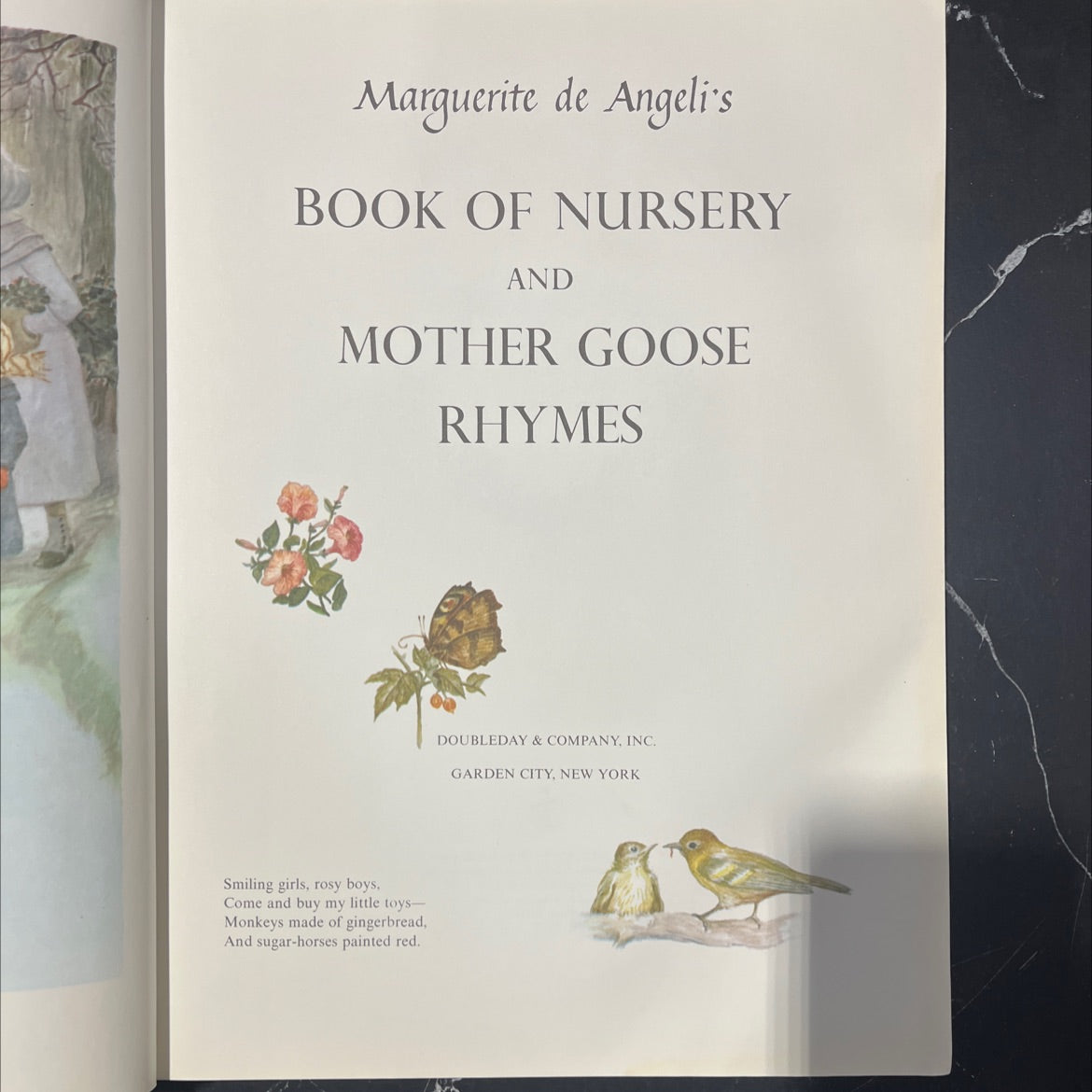 book of nursery and mother goose rhymes book, by Marguerite de Angeli, 1954 Hardcover image 2