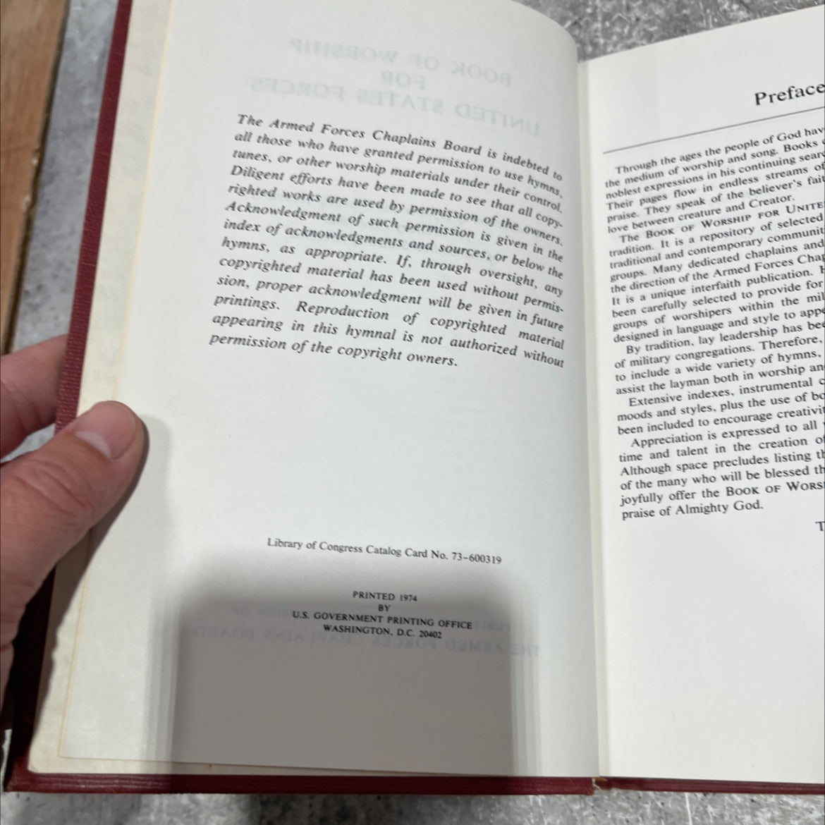 book of worship for united states forces book, by armed forces chaplains board, 1974 Hardcover image 3