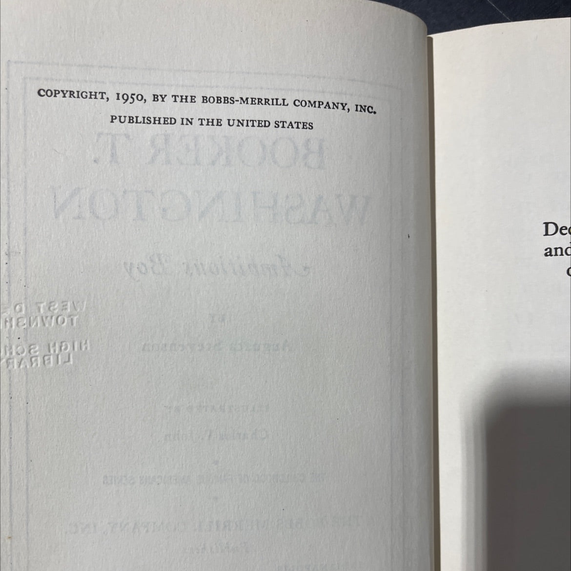 booker t. washington ambitious boy book, by augusta stevenson, 1950 Hardcover image 3