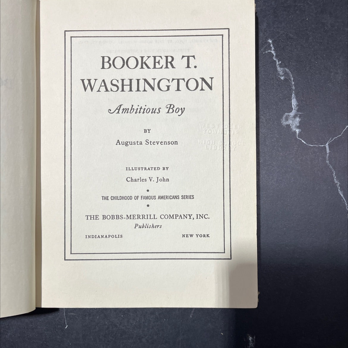booker t. washington ambitious boy book, by augusta stevenson, 1950 Hardcover image 2