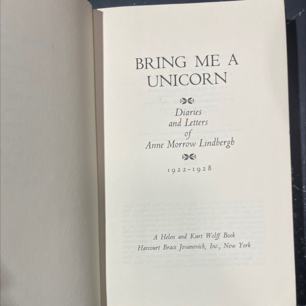 bring me a unicorn diaries and letters of anne morrow lindbergh 1922-1928 book, by anne morrow lindbergh, 1972 Hardcover image 2