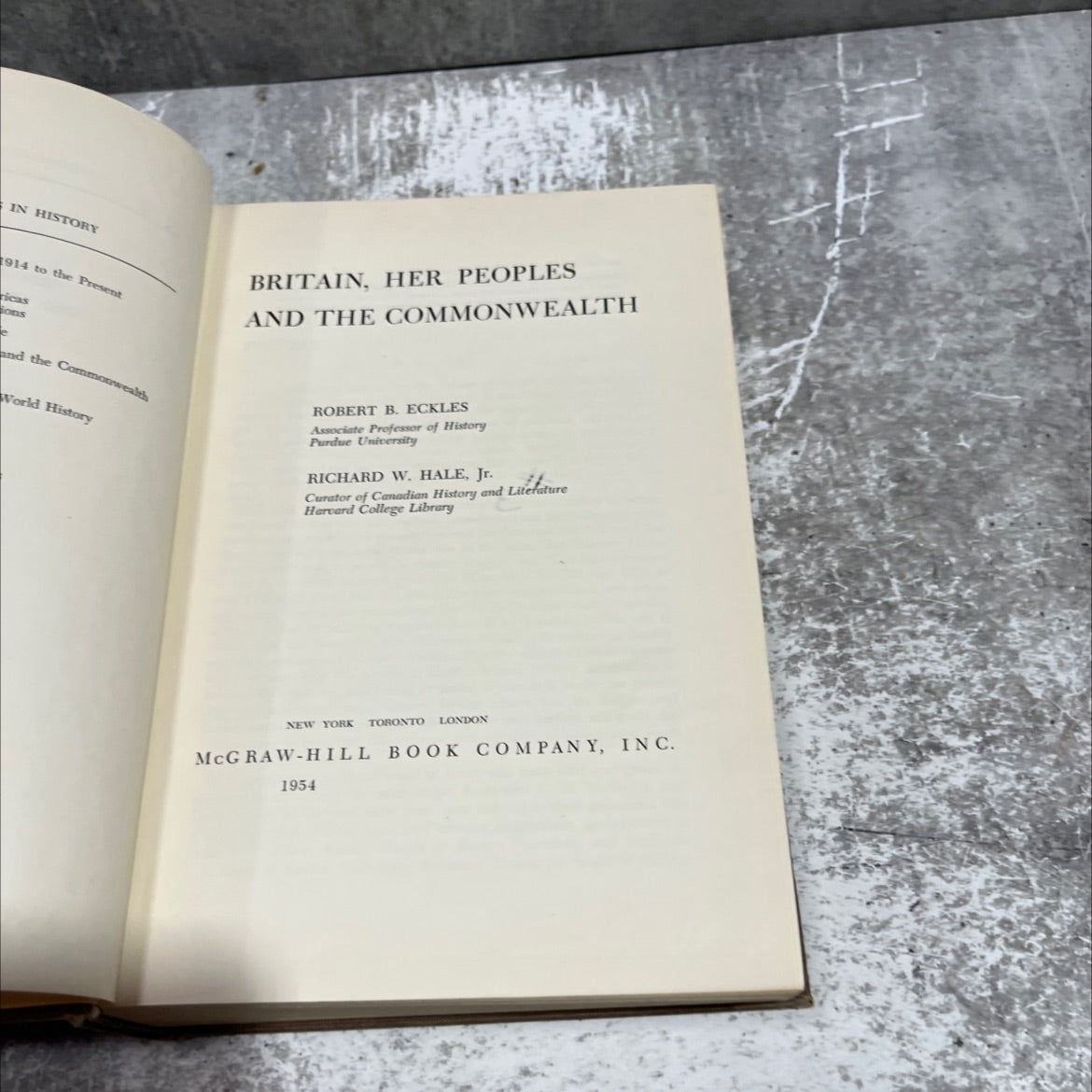britain, her peoples and the commonwealth book, by robert b. eckles, richard w. hale, jr., 1954 Hardcover image 2