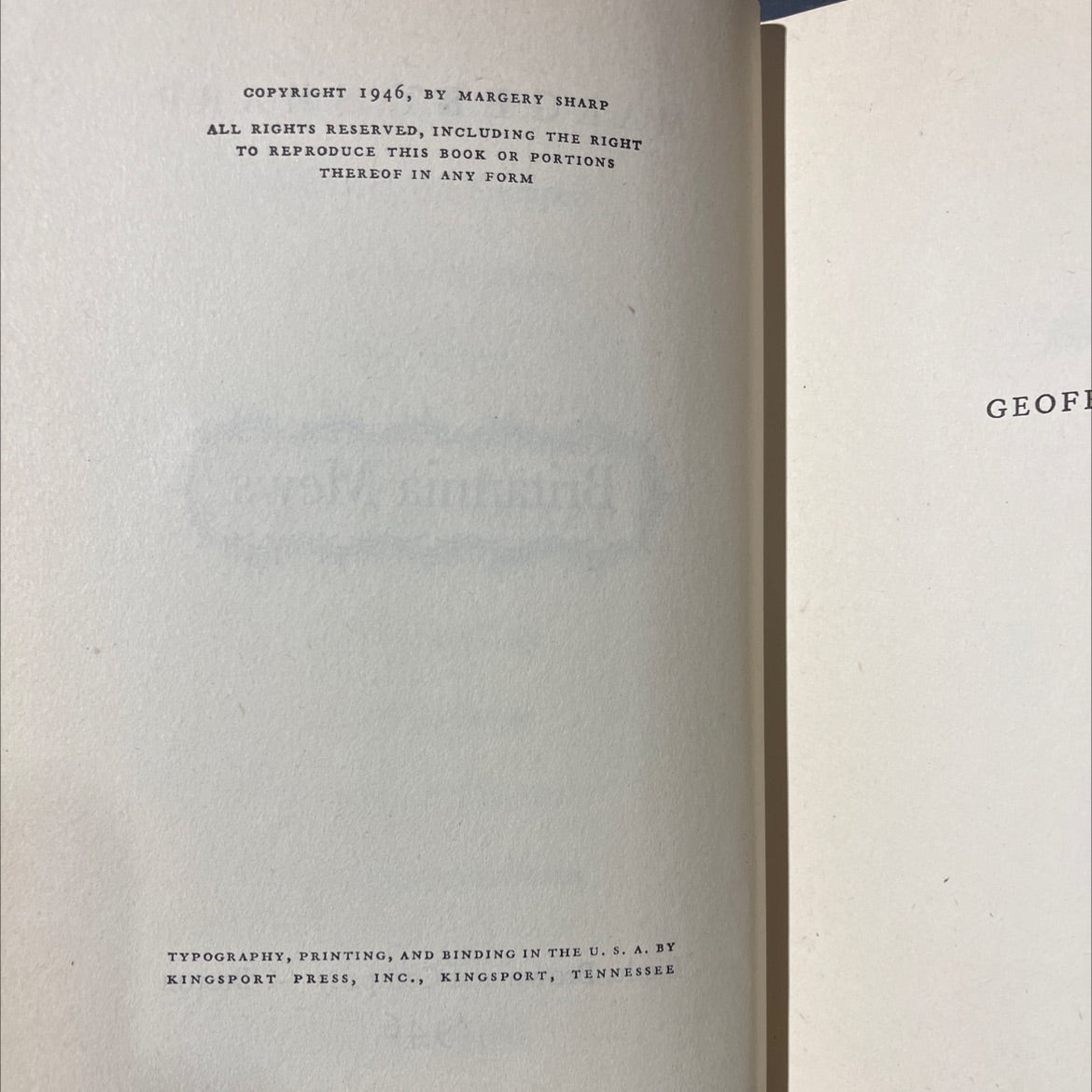 britannia mews book, by margery sharp, 1946 Hardcover image 3