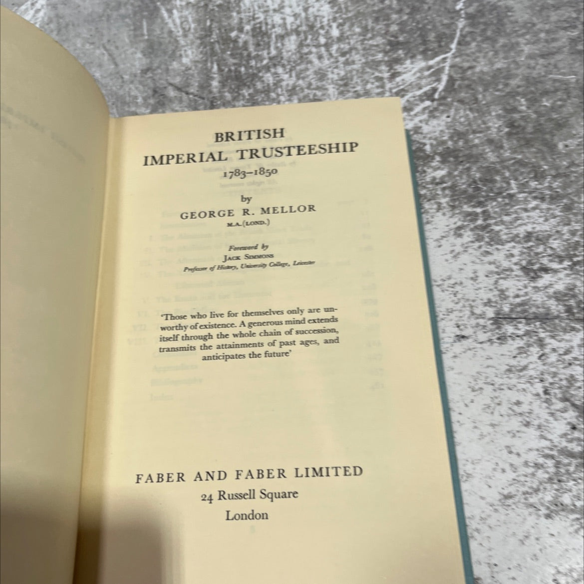 british imperial trusteeship 1783-1850 book, by george r. mellor, 1951 Hardcover image 2