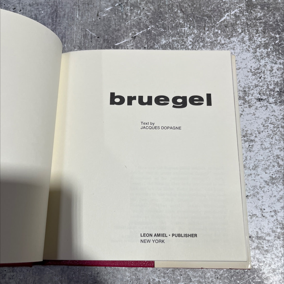 bruegel book, by Jacques Dopagne, 1970 Hardcover image 2