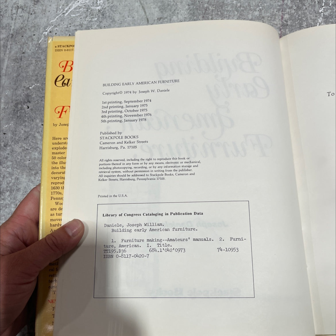 building early american furniture book, by Joseph W. Daniele, 1978 Hardcover image 3