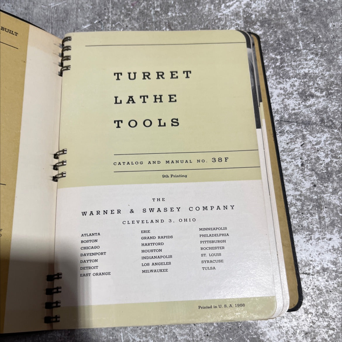 built turret lathe tools catalog and manual book, by Warner & Swasey Company, 1956 Leather image 2