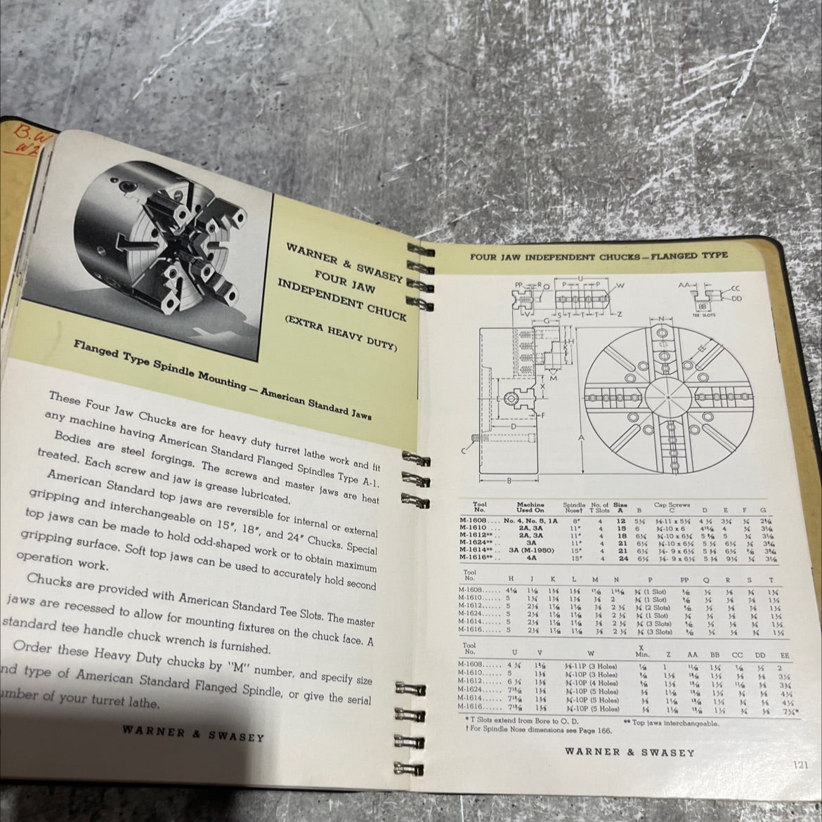built turret lathe tools catalog and manual book, by Warner & Swasey Company, 1956 Leather image 3