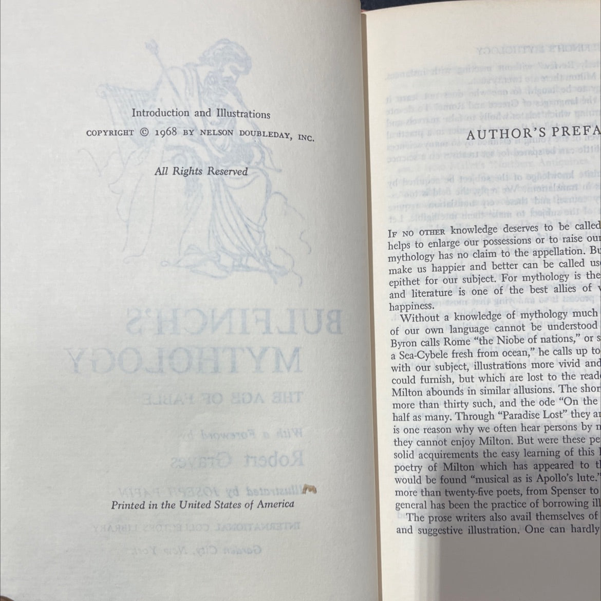 bulfinch's mythology the age of fable book, by thomas bulfinch, 1968 Hardcover image 3