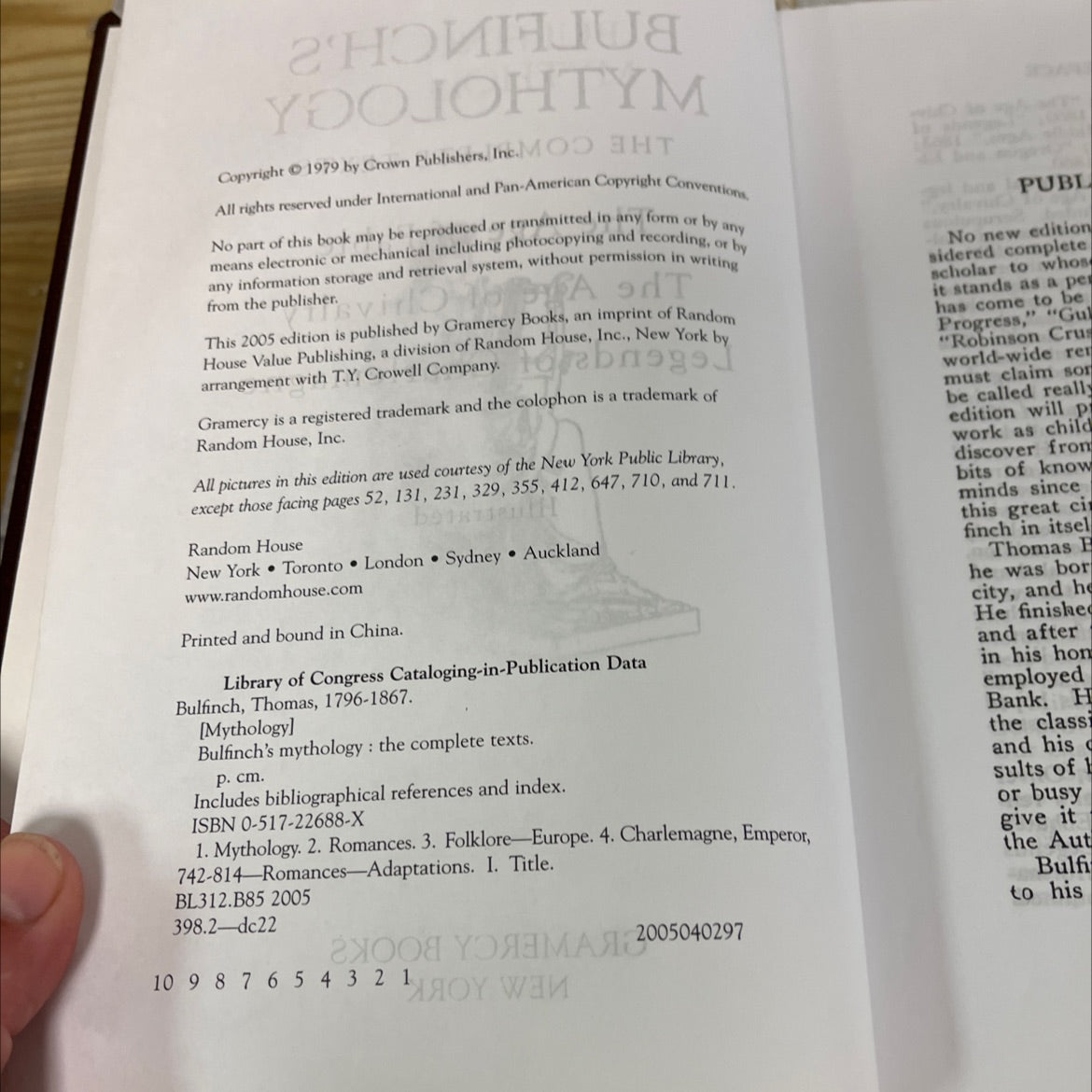 bulfinch's mythology the complete texts book, by Thomas Bulfinch, 2005 Leather image 3